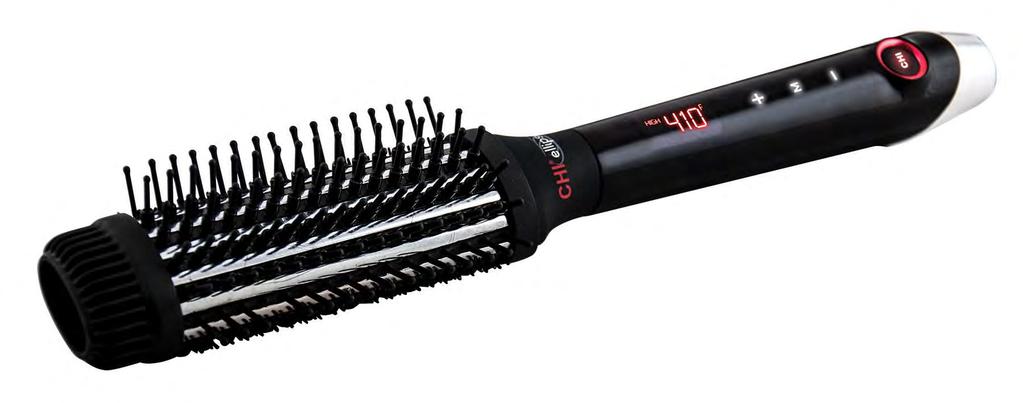 Features: Oval-shaped brush head with 360 heating area Titanium barrel for a smooth glide Flexible brush bristles for control Adjustable temperature settings heat up to 410 F/210 C - High: 396
