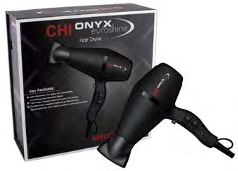CHI ONYX EUROSHINE CHI DESIGNER SERIES CHI ONYX EUROSHINE HAIR DRYER GF1432 CHI Onyx Euro Shine Hair Dryer offers a mid-sized, European-inspired design.