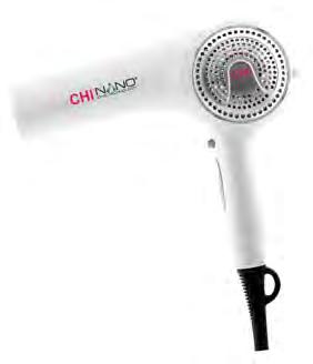 CHI NANO HAIRDRYER CHI DESIGNER SERIES CHI NANO HAIRDRYER GF8504 The CHI Nano hair dryer features a lightweight ergonomic design with a powerful 1875W Ceramic motor for faster styling.