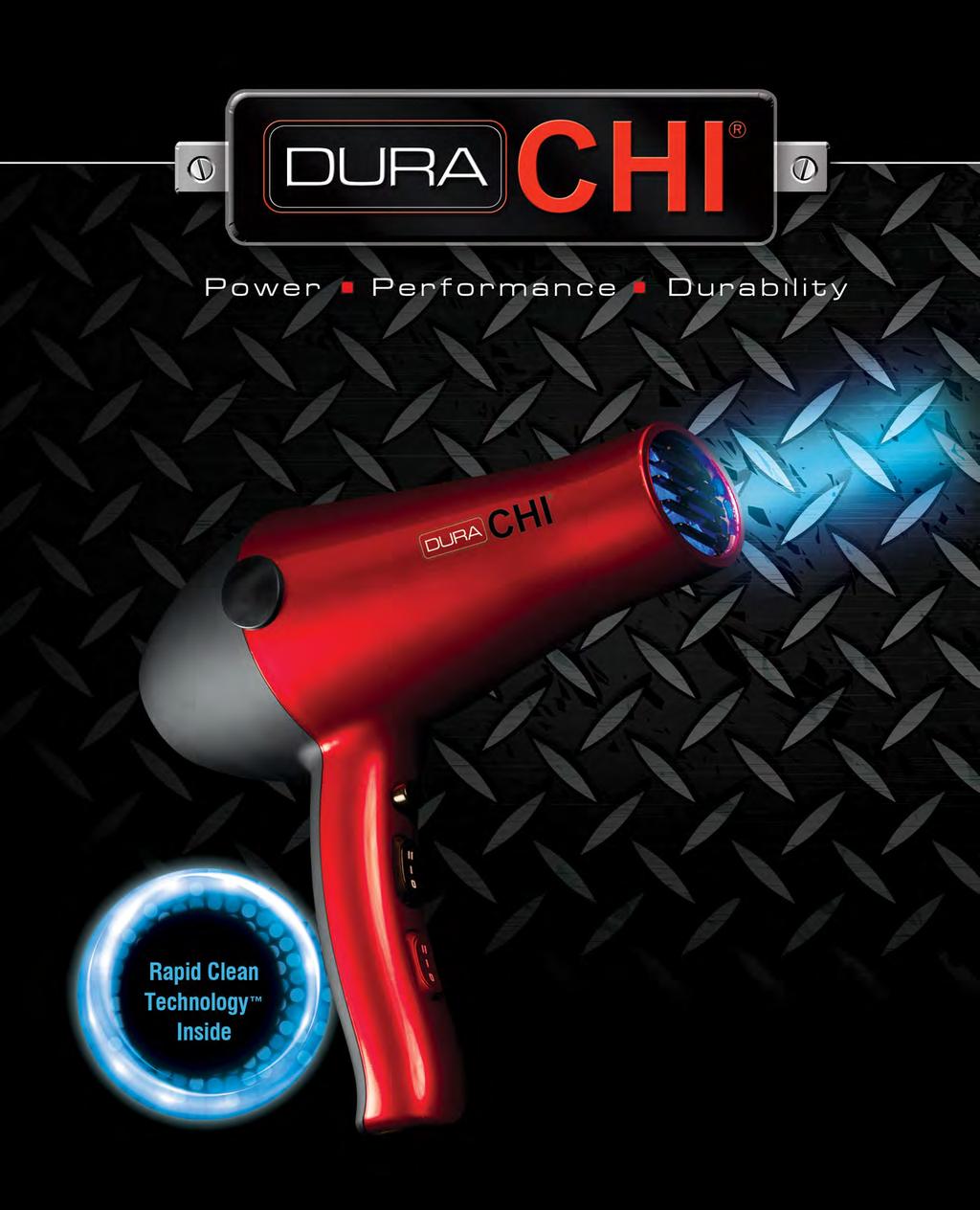 TOOLS DURA CHI Dryer is powered with Rapid Clean Technology that provides antimicrobial properties to decrease bacteria