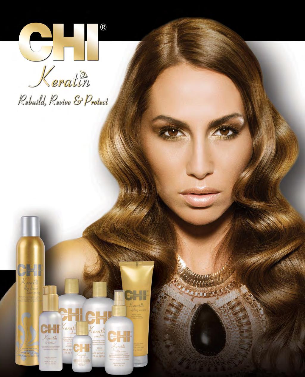 Transform chemically, mechanically or environmentally abused hair into strong, healthy, smooth locks with CHI Keratin.