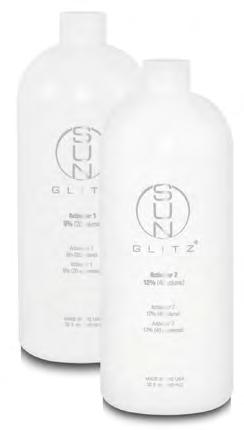 SUNGLITZ LIGHTENING SYSTEM CHI PROFESSIONAL SERVICES SUNGLITZ ACTIVATOR SunGlitz Activators are buffered with a stabilized cream developer that when mixed with the SunGlitz Lighteners, it will
