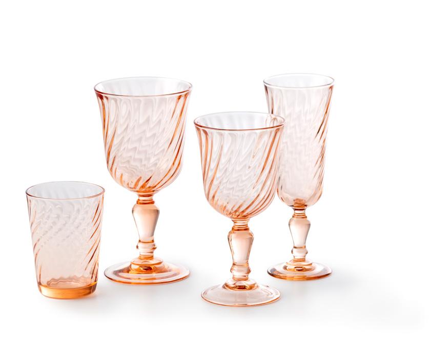 ROSALINE Material: Artisanal Glass Colours: Pale Rose Features: Vintage and unique goblets collection made by