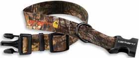 DOG GEAR Tradesman Dog Collar 102005 100% nylon Side-release buckle with Carhartt logo engraved on front and gunmetal D ring Adjustable Sonic-welded seams are 80% stronger than stitched seams for