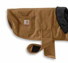 DOG GEAR Dog Chore Coat 102300 12-ounce, firm-hand, 100% ring-spun cotton duck Quilted nylon lining Corduroy-trimmed collar that