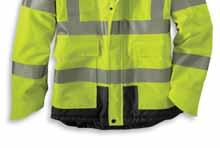 100499--323/Brite Lime REGULAR TALL High-Visibility Class 3 Waterproof Sherwood Jacket 100787 250-denier, 100% polyester shell Waterproof membrane and Rain Defender durable water repellent Brushed