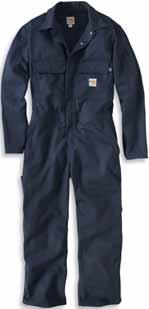 easy on and off Carhartt FR and NFPA 2112/CAT 2 labels sewn on left-chest pocket Meets the performance requirements of NFPA 70E and is UL Classified to NFPA 2112 Imported 410 250 033 101017-410/Dark