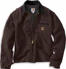 OUTERWEAR Sandstone Detroit Jacket J97 12-ounce, 100% cotton sandstone duck Blanket lining in body, quilted-nylon lining in sleeves Contrasting-color collar Left-chest pocket