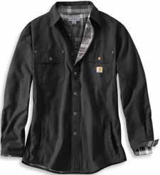 plackets Carhartt-strong triple-stitched main seams Imported 903 039 001 412 100590-903/Frontier Brown/Navy plaid lining 100590-039/Gravel/Carbon Heather