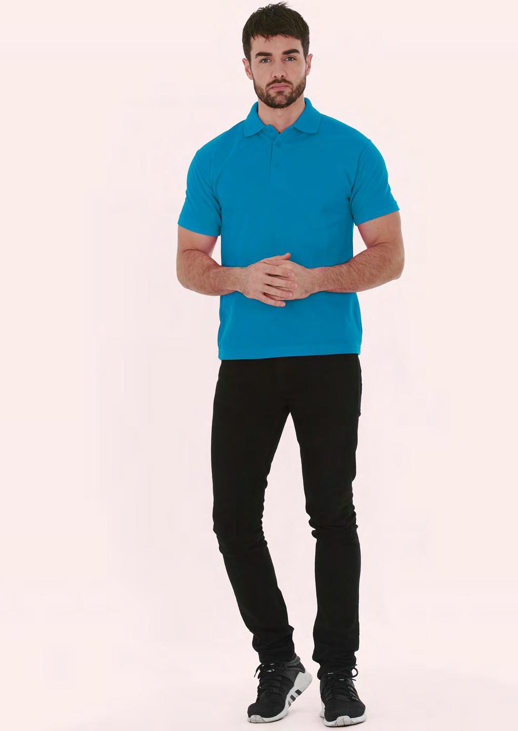 POLOSHIRTS UC114 MENS ULTRA POLOSHIRT NEW 180 40 60/10 100% Pre-Shrunk Ringspun Combed Cotton Reactive Dyed Knitted Collar and Cuff Taped Neck Twin Needle Stitching on Hem Washable at 40 Degrees 3