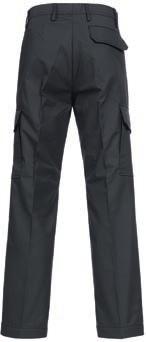 FLAMMGARD Pockets with flap and Velcro Adjustable elastic hem 3 TROUSERS Single-coloured waistband with hook fastening 2 pleats at the front, 4 darts at the back covered zip fastener 2 wing pockets 1