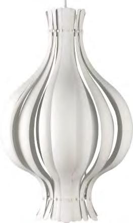 PENDANTS ONION SMALL Design: Verner Panton, 1977 Ø45 cm / H: 69 cm Onion shaped pendant in metal with white surface.