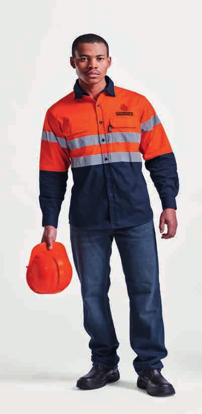 LO-SHA - SHAFT SAFETY SHIRT Features: Contrast two piece collar Long sleeve high-visibility shirt with reflective tape Garment features include constructed placket Chest pocket with flap Velcro