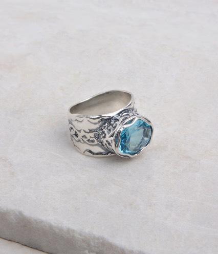 Silver Swirl and CZ Ring,