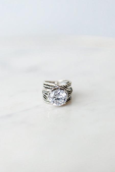 and Sterling Silver Ring, CZ Whole Sizes 5 thru 10 R1026