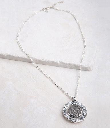 Silver Pendant Necklace on