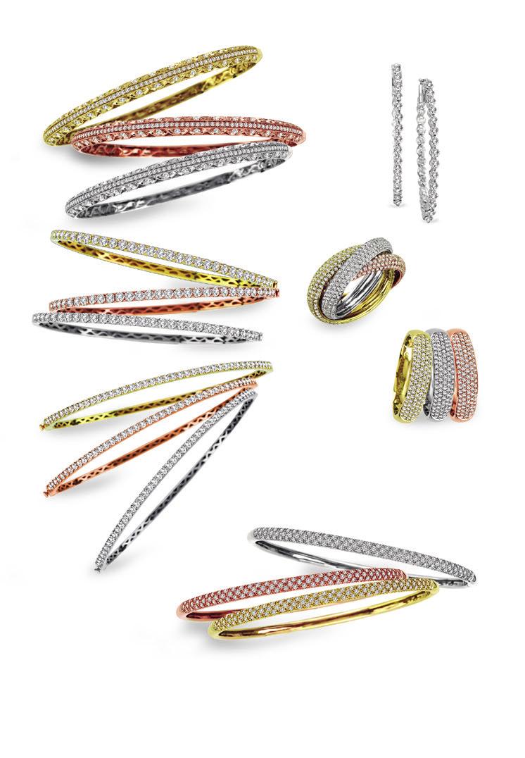 Mel-Mar Jewelry ollection by. T. ruck. K598J - ntique diamond bangle bracelets, 3.50cttw, $3,200 ea.. L44857 - Large prong set diamond bracelets, 6.50cttw, $3,350 ea.