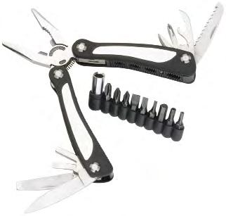 - 60mm x 6mm 2534 - Multi Tool Stainless Steel nine fold multi tool with rubber coated metal