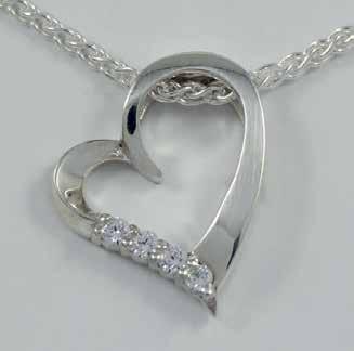 gold with sterling silver chain Diamond) P167cz/ P167Y9cz/ P167Y9D 20mm H x 16mm