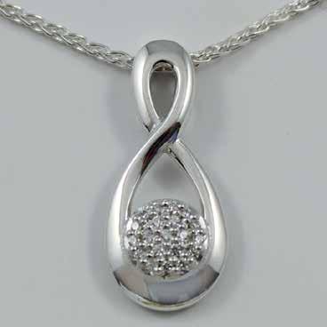 sterling silver chain Diamond) P84cz/ P84Y9cz/ P84Y9D/ 30mm H x 13mm $310 (P84cz