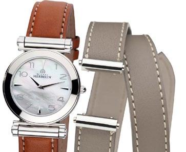 R 12 950 Stock code: 304939 Michel Herbelin Antares wrist watch with a mother of pearl dial on a brown