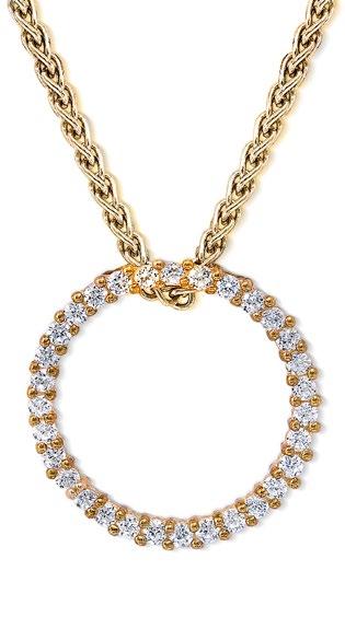 R 1 195* Stock Code: 122762 9ct Yellow gold circle of life pendant with claw set round Cubic Zirconias.