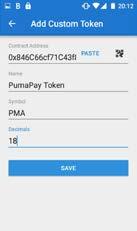 io. Click on + at the top right corner of your screen. Enter the PumaPay details below.