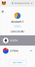 Enter the PMA token contract address, token name and decimals, and click Next. 3.