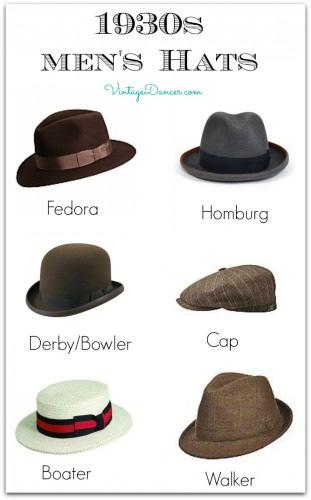 1930 Style Men's Hats New vintage style 1930s men s hats complete the man of the golden Hollywood era.