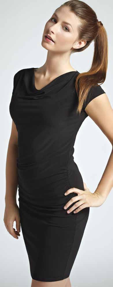 comfortable, 92% polyester, 8% spandex, easy-care, washable. black. XS to XL (9534) $27.