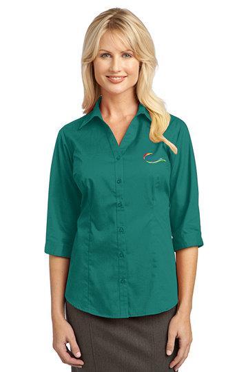 Port Authority Ladies 3/4-Sleeve Blouse With a modern