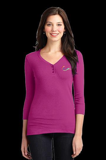 Port Authority Ladies Concept Stretch 3/4-Sleeve Scoop Henley New With a fit designed to be comfortable all day long, our incredibly