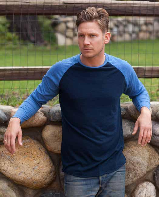 STYLE US6600-ODYED MEN S LONG SLEEVE RAGLAN - OVER-DYED TRI-BLEND JERSEY 50/38/12