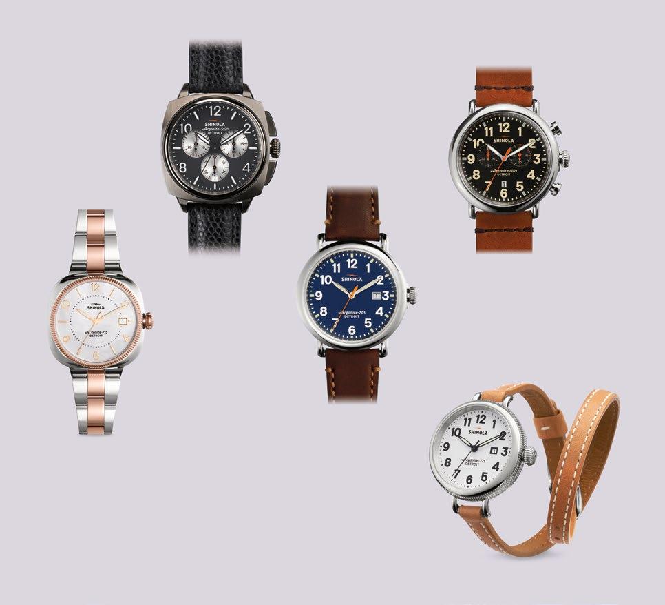 . Gomelsky 3H 36mm watch with silver and rose gold bracelet, $850. rakeman hrono 40mm watch with black leather strap, $825.
