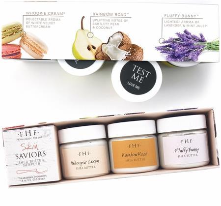 Skin Saviors - 3 Piece Shea Butter Samplers A TASTY TRIO FOR BODY AND HANDS.