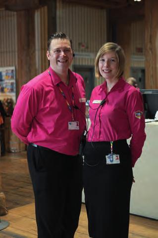 People you will meet Hosts Hosts wear pink shirts and they are very friendly.