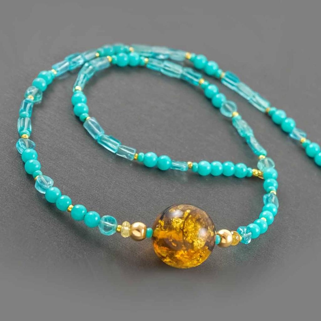 with aquamarine and Sapphire pendant