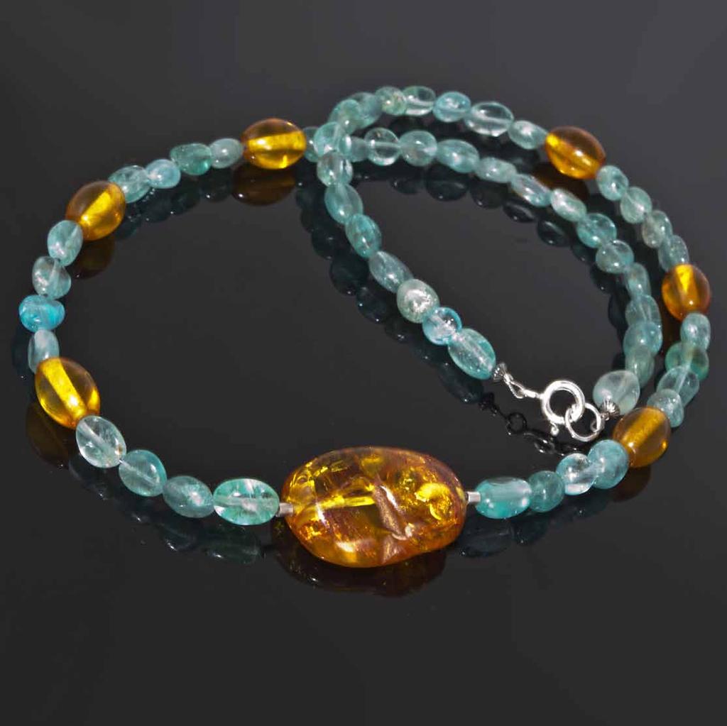 Necklace with Paraiba Blue