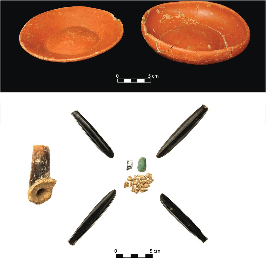 JOURNAL OF FIELD ARCHAEOLOGY 417 Figure 11. Offerings found in Burial 146. Top: a Juventud Red plate and a Juventud Red dish.
