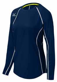 Spandex Mizuno DryLite technology for rapid evaporation and comfort. On-trend heathered fabric. Women s exclusive fit and pattern. Great for use as a warm up piece or lifestyle wear.
