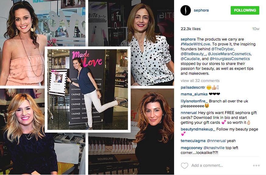 Incorporating the hashtag, #MadeWithLove, Sephora s initiative gave its brand and partners a human relatability.