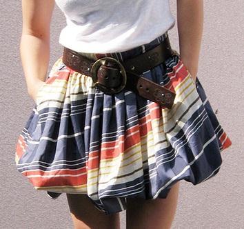 Balloon skirt Also known as the bubble skirt, this is a type of skirt that has the shape of a balloon and the pattern consisting of three components: a waistband, a longer, extra wide outer layer and