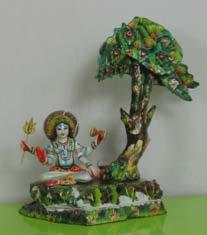 The sculptures are hand painted by local