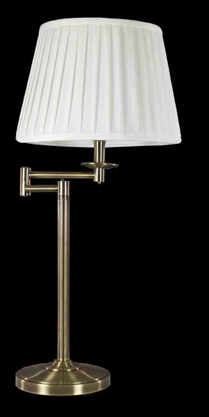 Angled Table Lamp Pleated Shade on Antique Base
