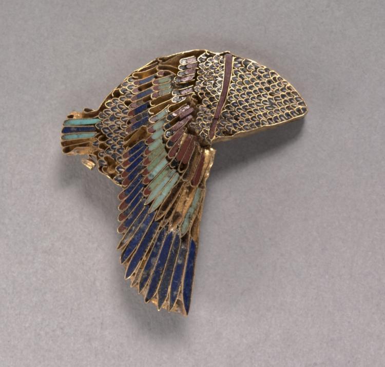 Figure 11.8: Vulture headdress with inlay from statuette showing uppermost and inside (Ptolemaic period, 100-1 BCE dimensions unknown) [Cleveland Museum of Art] 11.3.