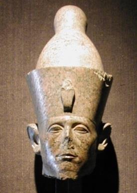 The Pschent was a combination of the red deshret and white hedjet crowns into a double crown known as sekhemty/sḫm-ty, the Two Powerful Ones representing the unification of Upper and Lower Egypt.