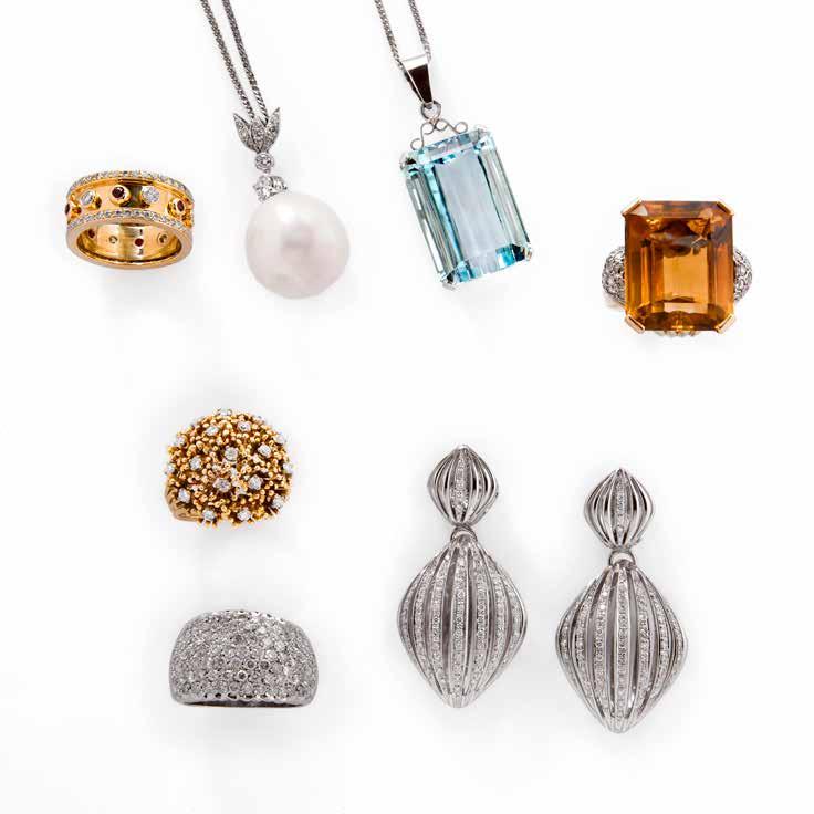 Ruby & diamond ring South Sea pearl & diamond pendant pearl size approximately 18.20 x 17.