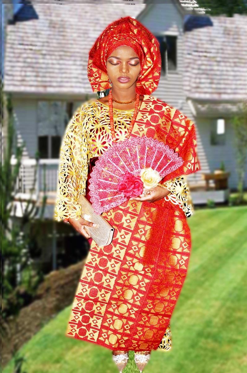 Fig. 4: Yoruba woman dressed in traditional attire with Austrian lace.