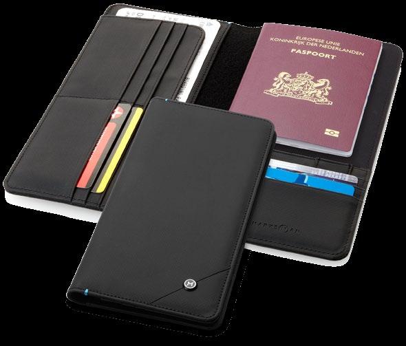 This passport cover contains a protective metallic layer that shields the chip from intrusive RFID radio waves.