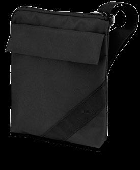 messenger, vertical shoulder bag or backpack, packed in a